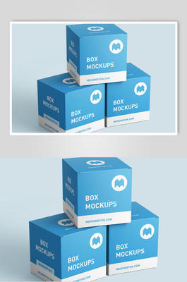 藍(lán)色正方形白藍(lán)紙盒樣機(jī) 設(shè)計(jì)與功能解析